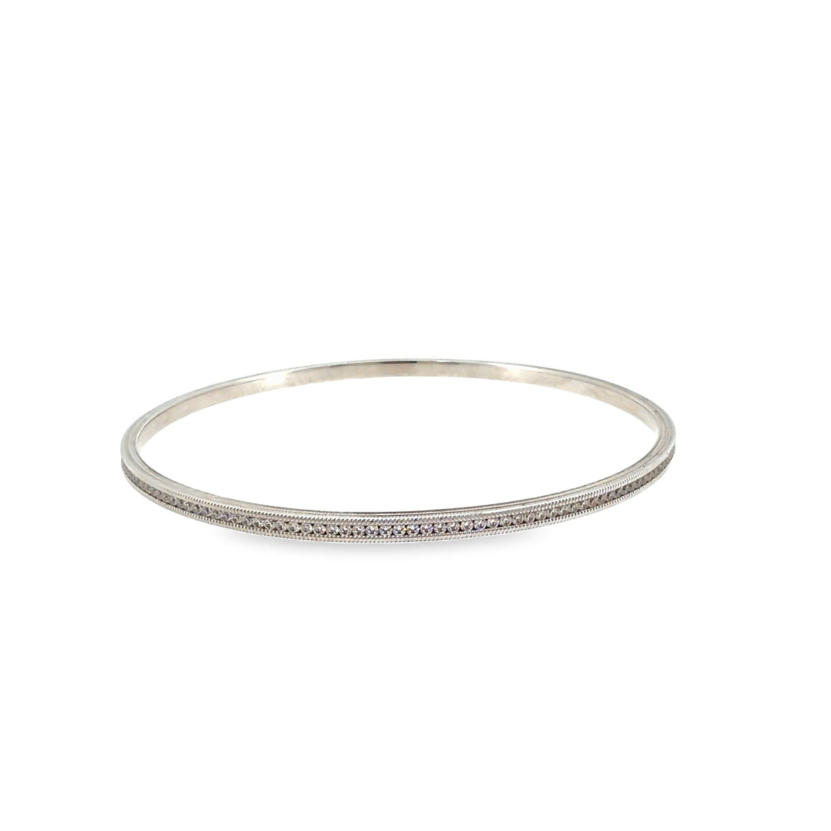 The Snowfall Bangle, 2.00ct Diamond, 14K White Gold by Benji Designs, view 2