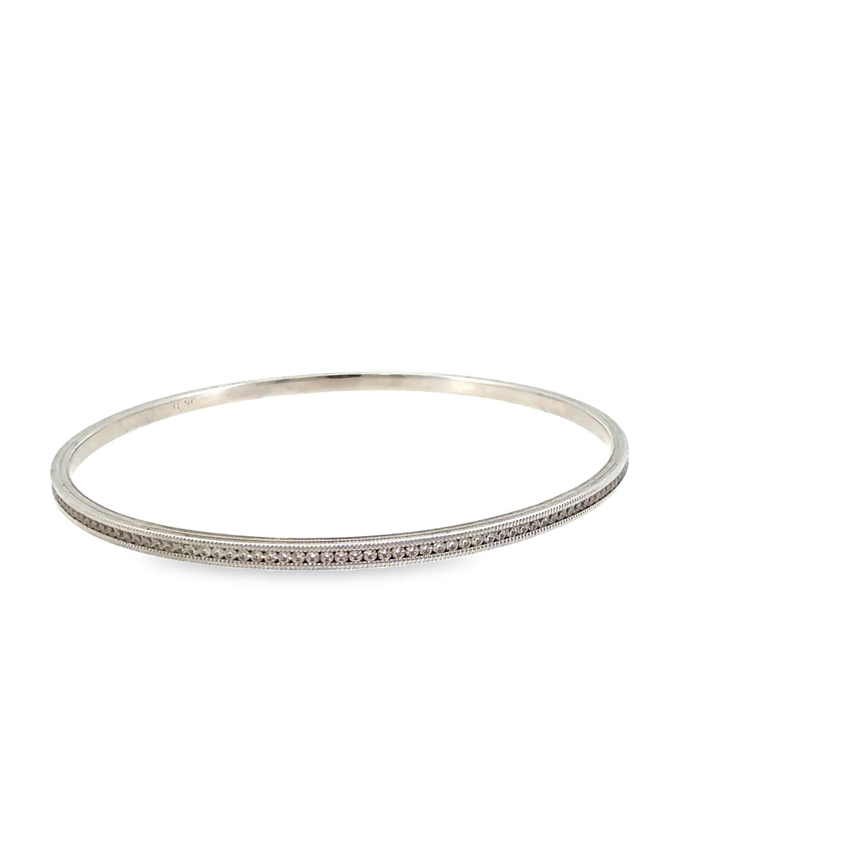 The Snowfall Bangle, 2.00ct Diamond, 14K White Gold by Benji Designs, view 3