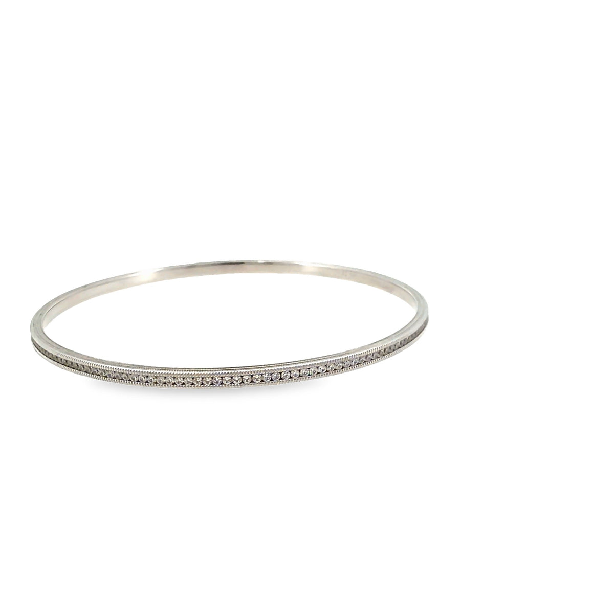 The Snowfall Bangle, 2.00ct Diamond, 14K White Gold by Benji Designs, view 4