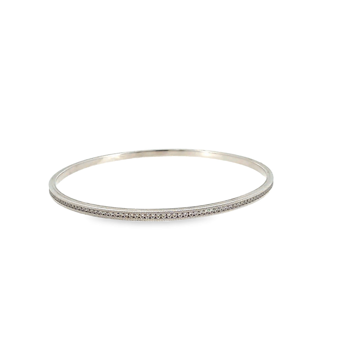 The Snowfall Bangle, 2.00ct Diamond, 14K White Gold by Benji Designs, view 5