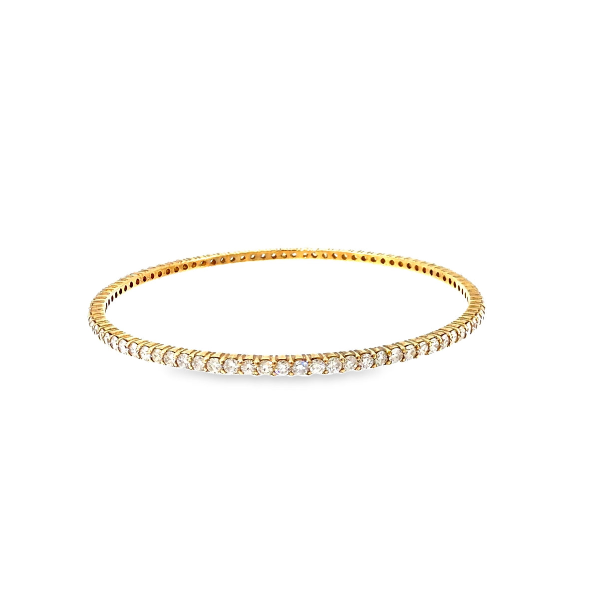 The Solstice Bangle, 5.00ct Diamond, 14K Yellow Gold by Benji Designs, view 2