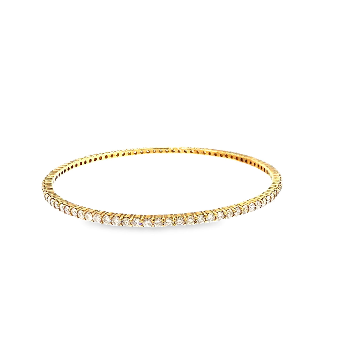 The Solstice Bangle, 5.00ct Diamond, 14K Yellow Gold by Benji Designs, view 3