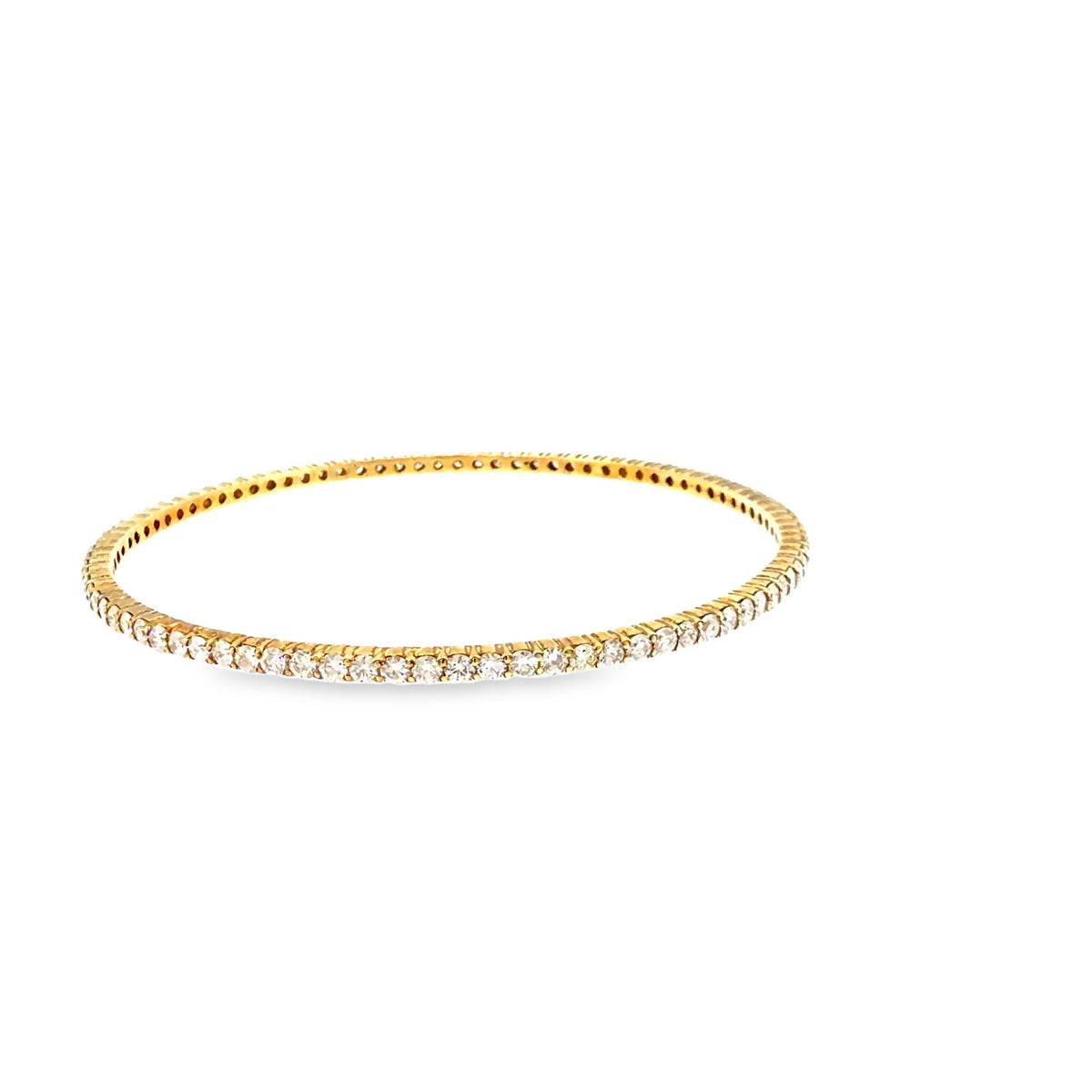 The Solstice Bangle, 5.00ct Diamond, 14K Yellow Gold by Benji Designs, view 5