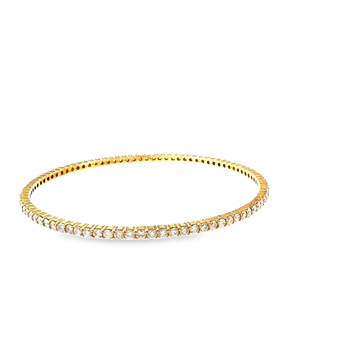 The Solstice Bangle, 5.00ct Diamond, 14K Yellow Gold by Benji Designs, view 4