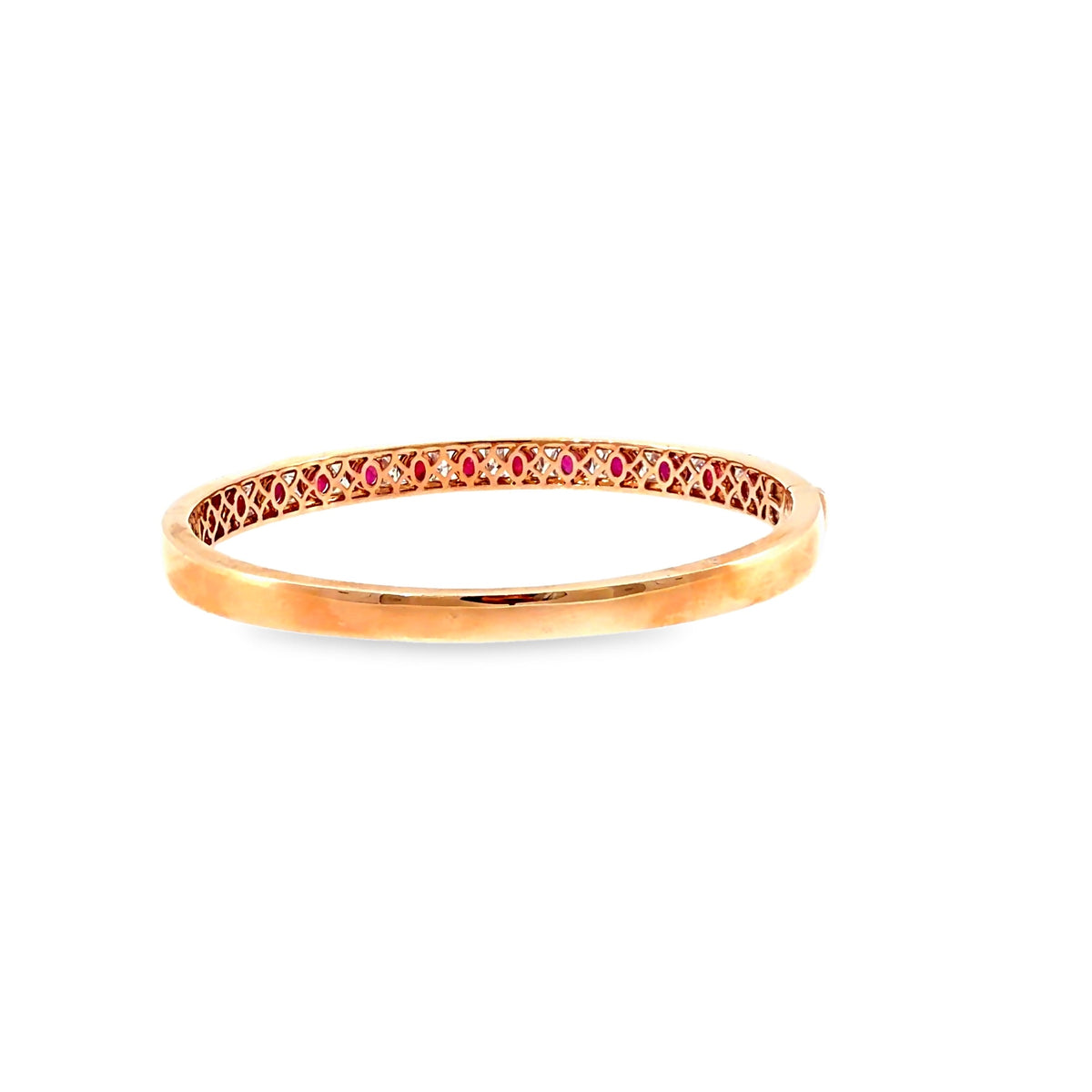 The Crimson Crown Bangle, 7.00ct Ruby & Diamond, Gold by Benji Designs, view 4