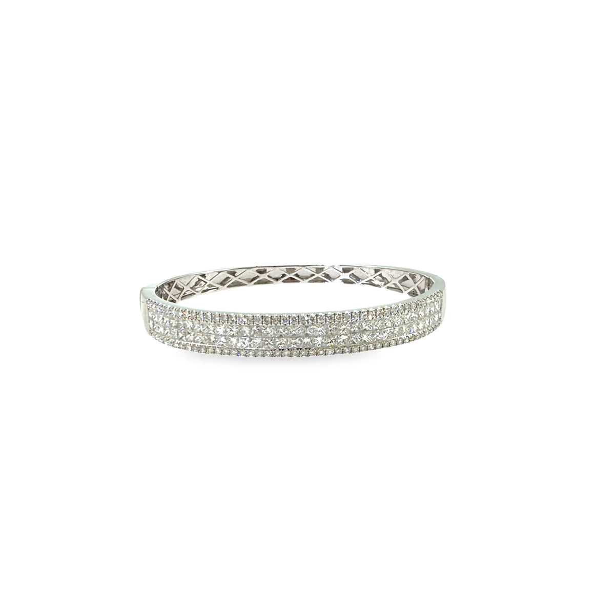 The Grand Duchess Bangle, 6.00ct Princess Diamond, Gold by Benji Designs, view 1