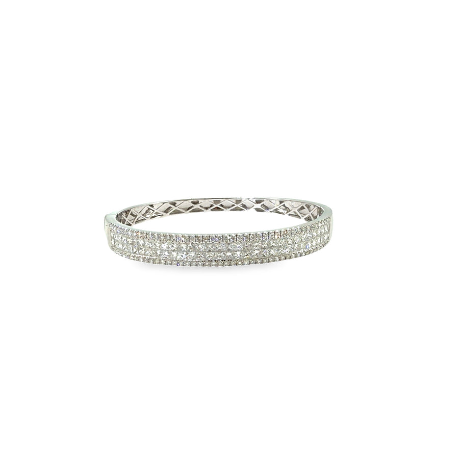 The Grand Duchess Bangle, 6.00ct Princess Diamond, Gold by Benji Designs, view 1
