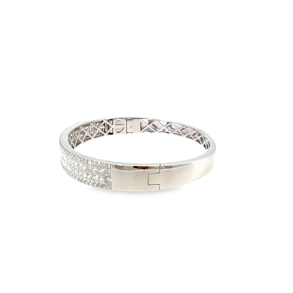 The Grand Duchess Bangle, 6.00ct Princess Diamond, Gold by Benji Designs, view 3
