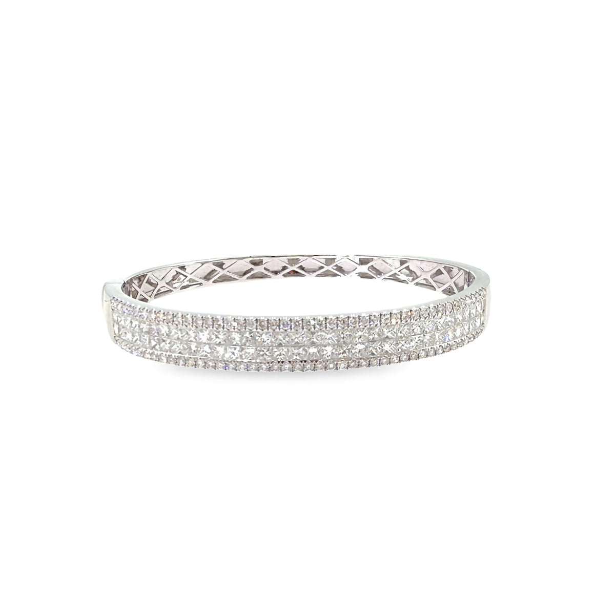 The Grand Duchess Bangle, 6.00ct Princess Diamond, Gold by Benji Designs, view 2