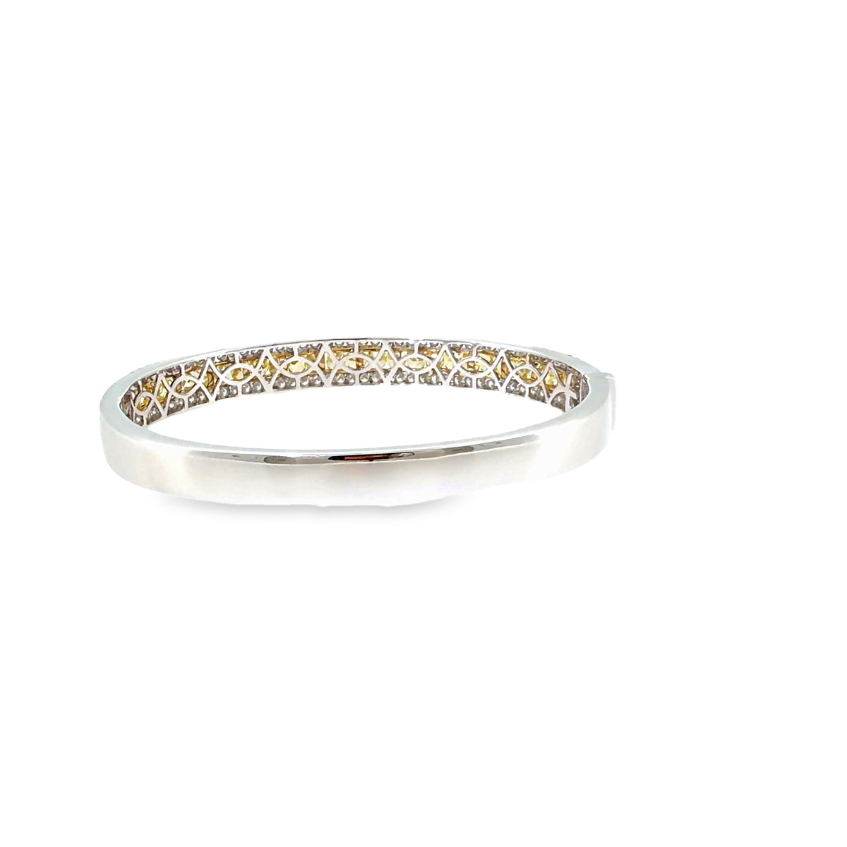The Canary Bangle, 4.50ct Yellow Diamond, 14K White Gold by Benji Designs, view 4