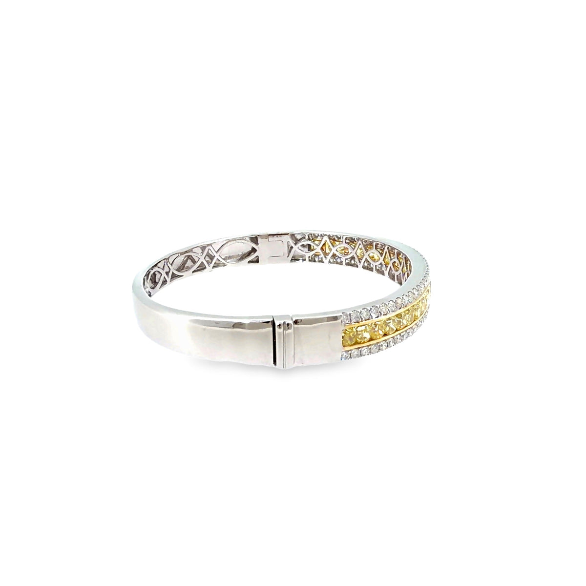 The Canary Bangle, 4.50ct Yellow Diamond, 14K White Gold by Benji Designs, view 5