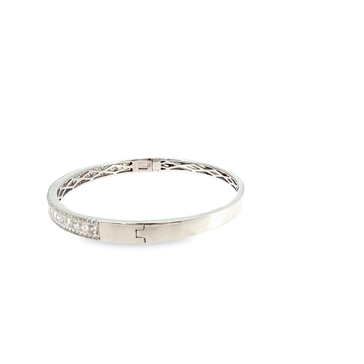 The Starlight Parade Bangle, 4.02ct Diamond, 14K White Gold by Benji Designs, view 3