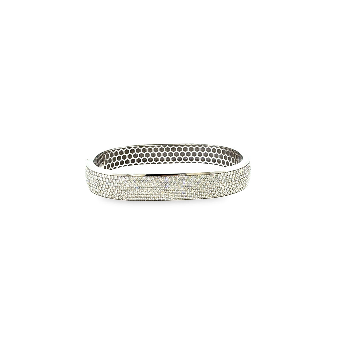 The Eternal Glow Bangle, 4.00ct Diamond, 14K White Gold by Benji Designs, view 1