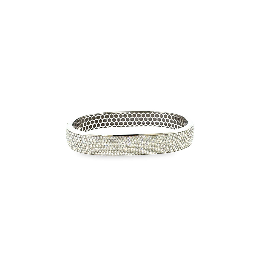 The Eternal Glow Bangle, 4.00ct Diamond, 14K White Gold by Benji Designs, view 1