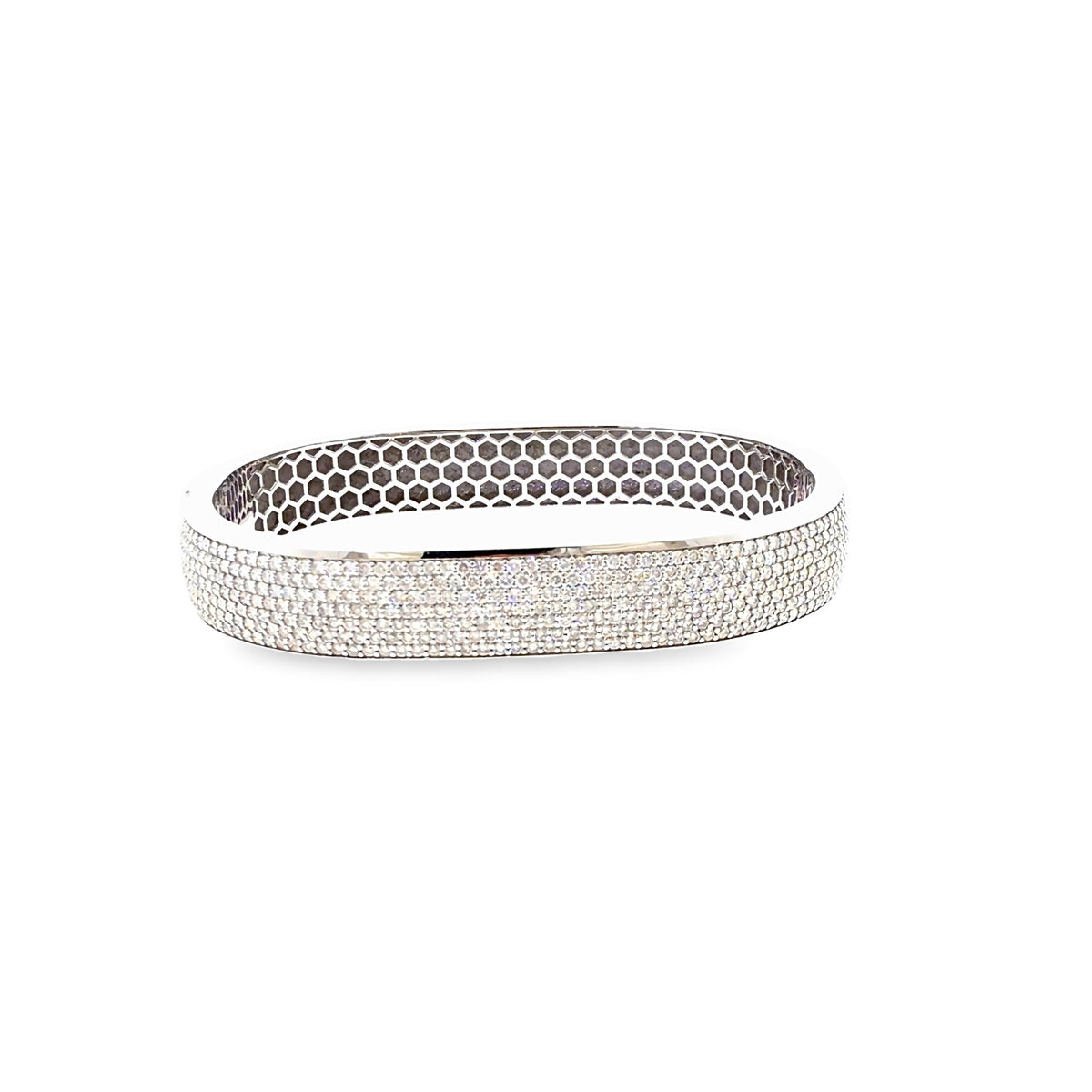 The Eternal Glow Bangle, 4.00ct Diamond, 14K White Gold by Benji Designs, view 2