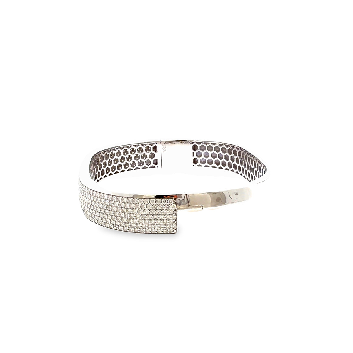 The Eternal Glow Bangle, 4.00ct Diamond, 14K White Gold by Benji Designs, view 3