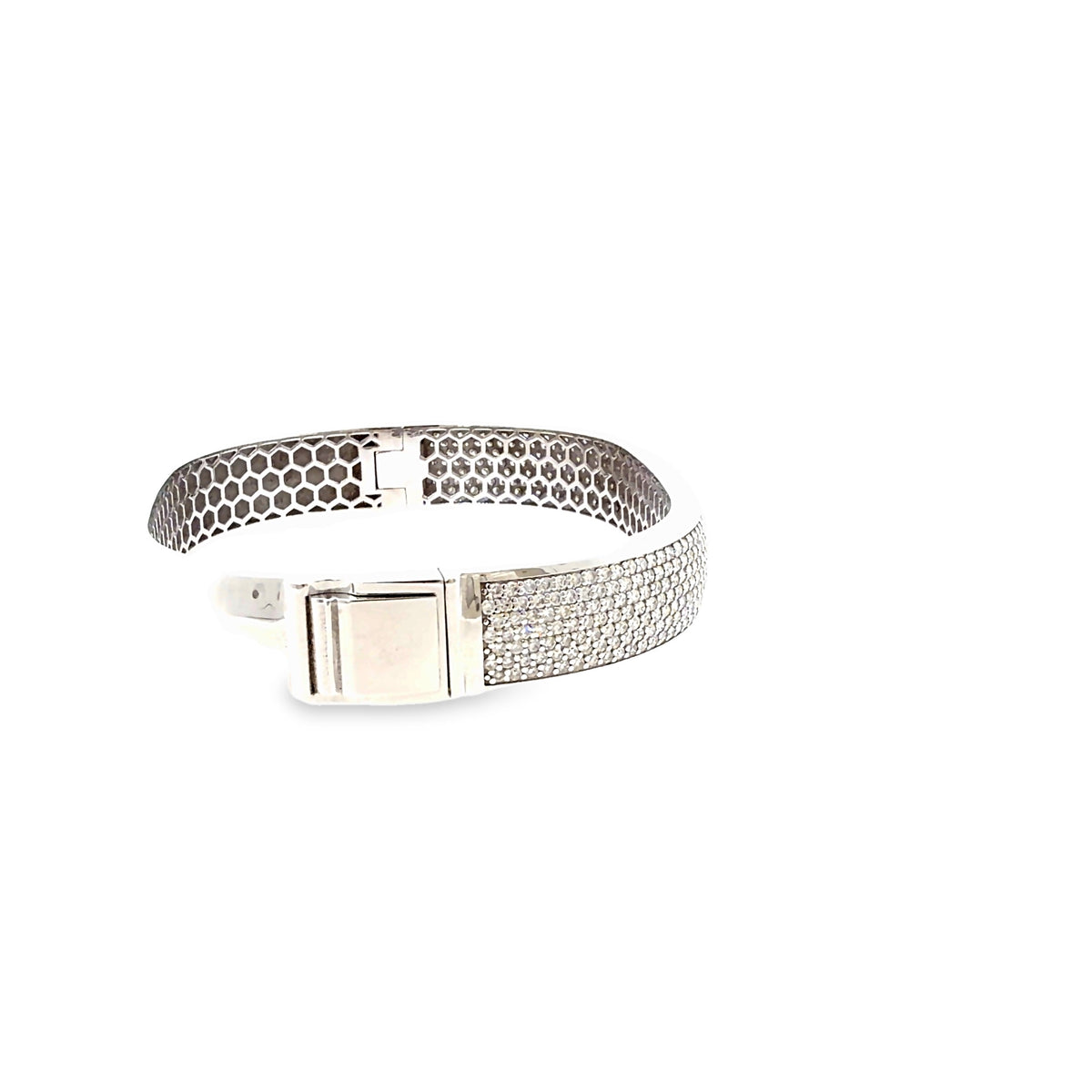 The Eternal Glow Bangle, 4.00ct Diamond, 14K White Gold by Benji Designs, view 5