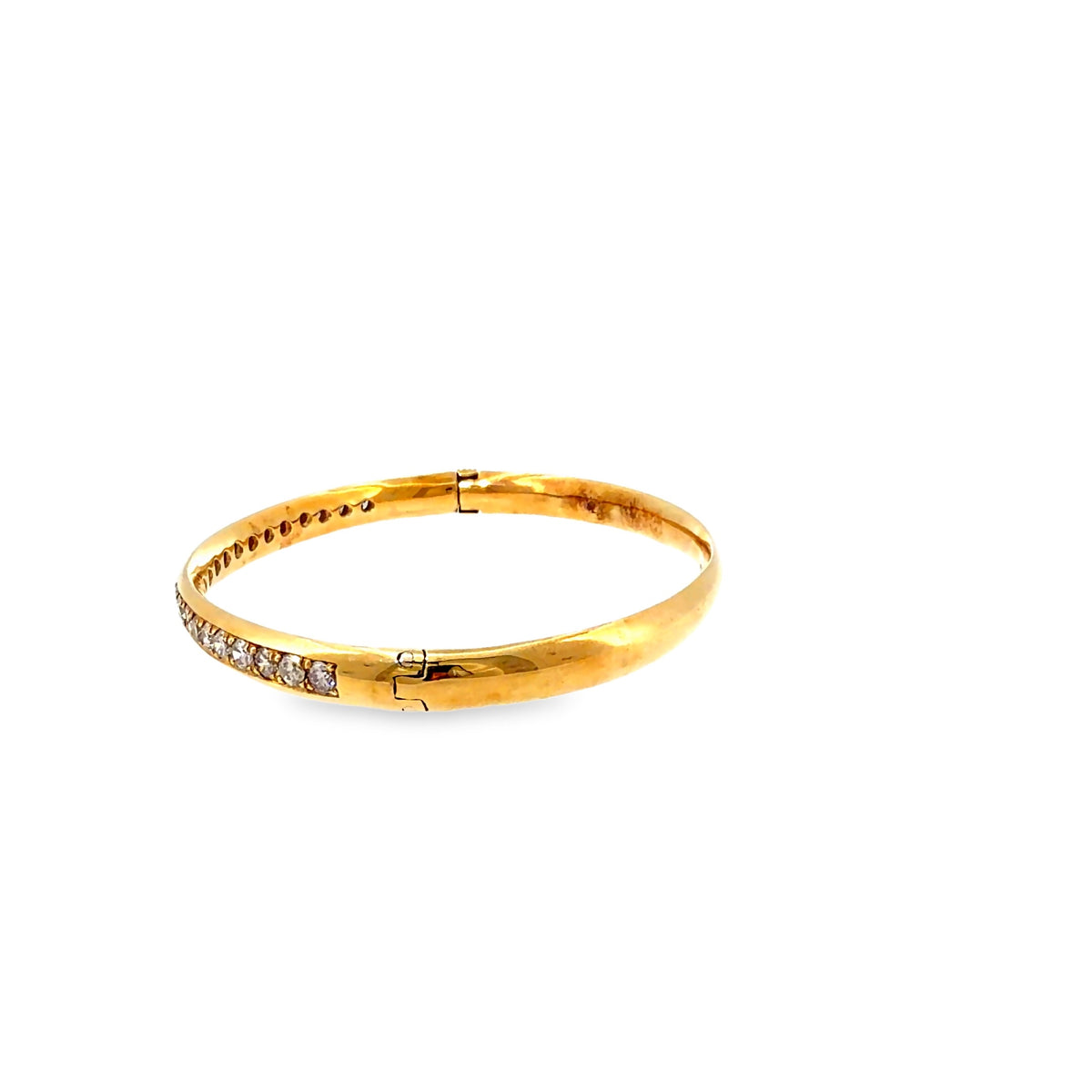 The Sun Drop Bangle, 1.90ct Diamond, 18K Yellow Gold by Benji Designs, view 3