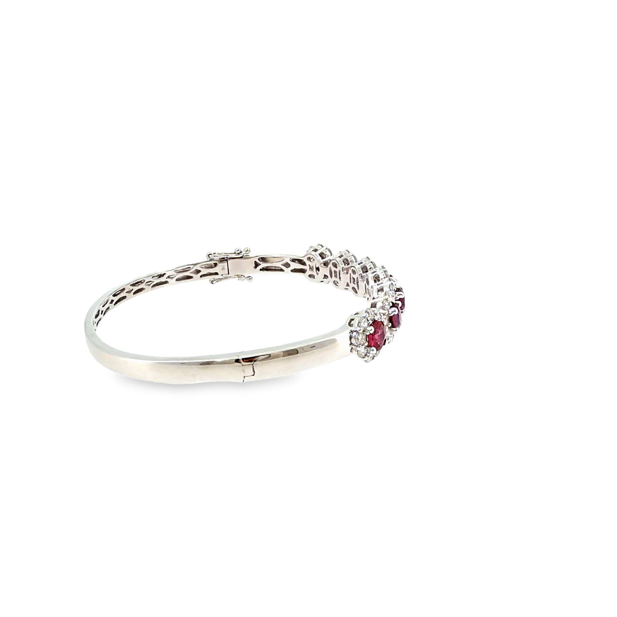 The Ruby Septet Bangle, 6.00ct Ruby & Diamond, 14K White Gold by Benji Designs, view 5