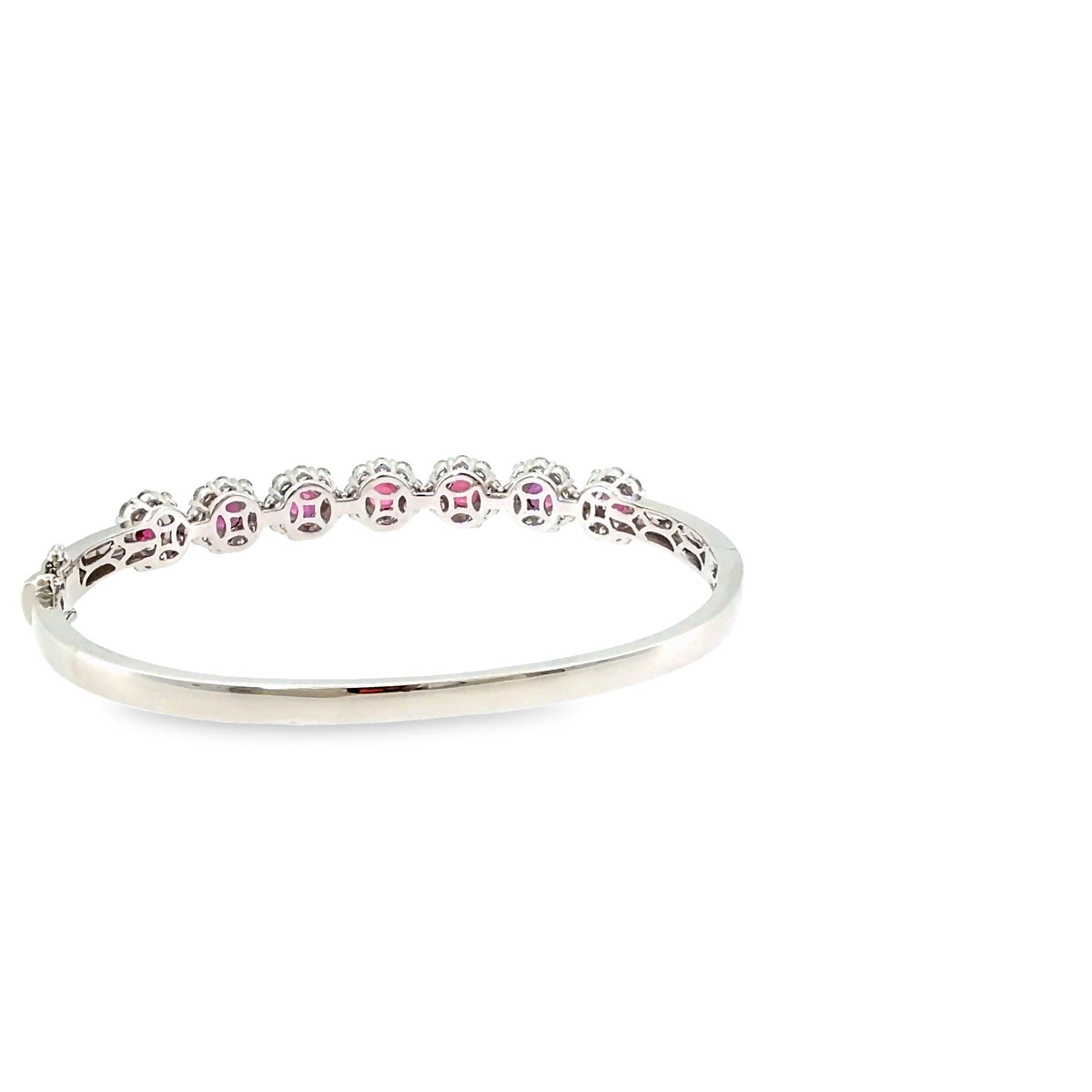 The Ruby Septet Bangle, 6.00ct Ruby & Diamond, 14K White Gold by Benji Designs, view 4