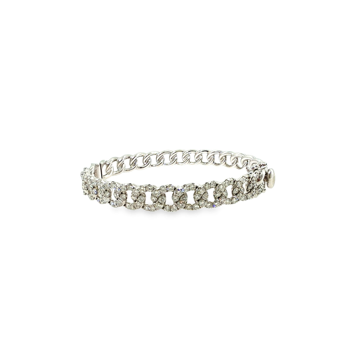 The Moonbeam Bangle, 3.50ct Diamond, 14K White Gold by Benji Designs, view 1