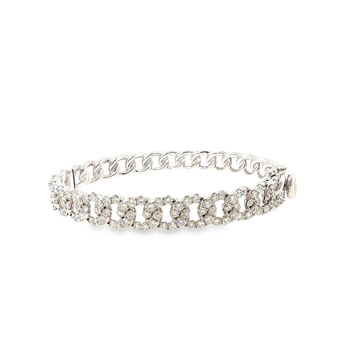 The Moonbeam Bangle, 3.50ct Diamond, 14K White Gold by Benji Designs, view 2