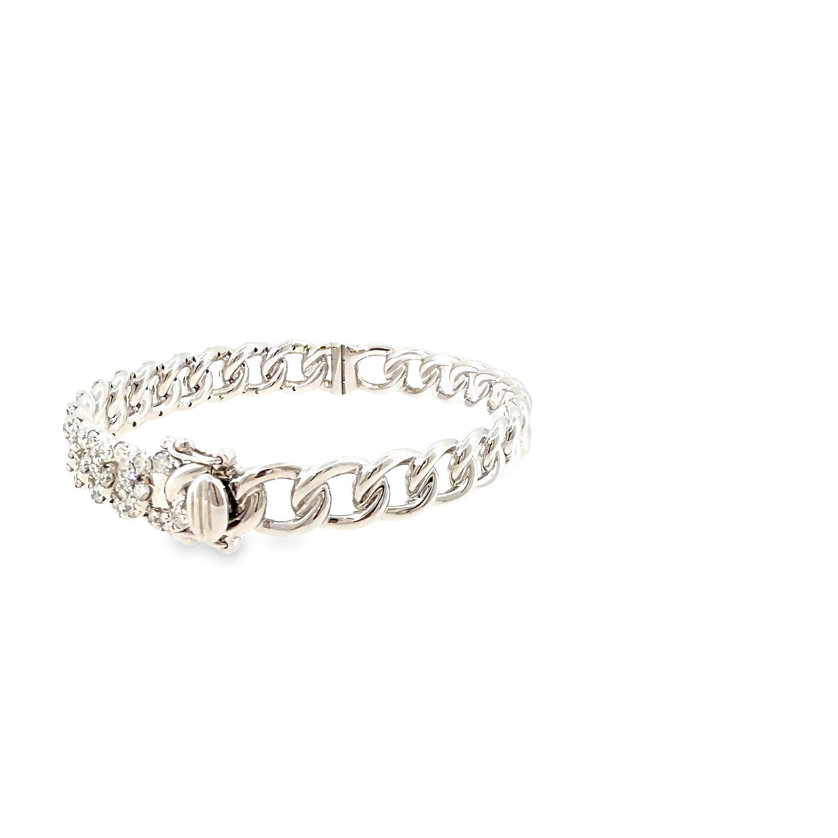 The Moonbeam Bangle, 3.50ct Diamond, 14K White Gold by Benji Designs, view 3