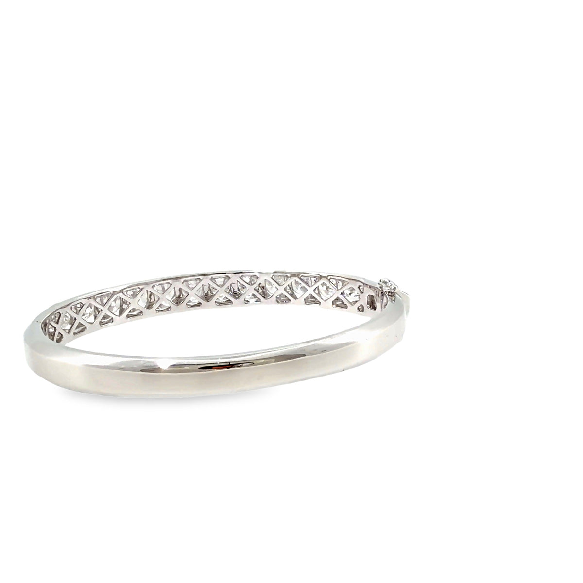 The Diamond Trellis Bangle, 6.83ct Diamond, 18K White Gold by Benji Designs, view 4