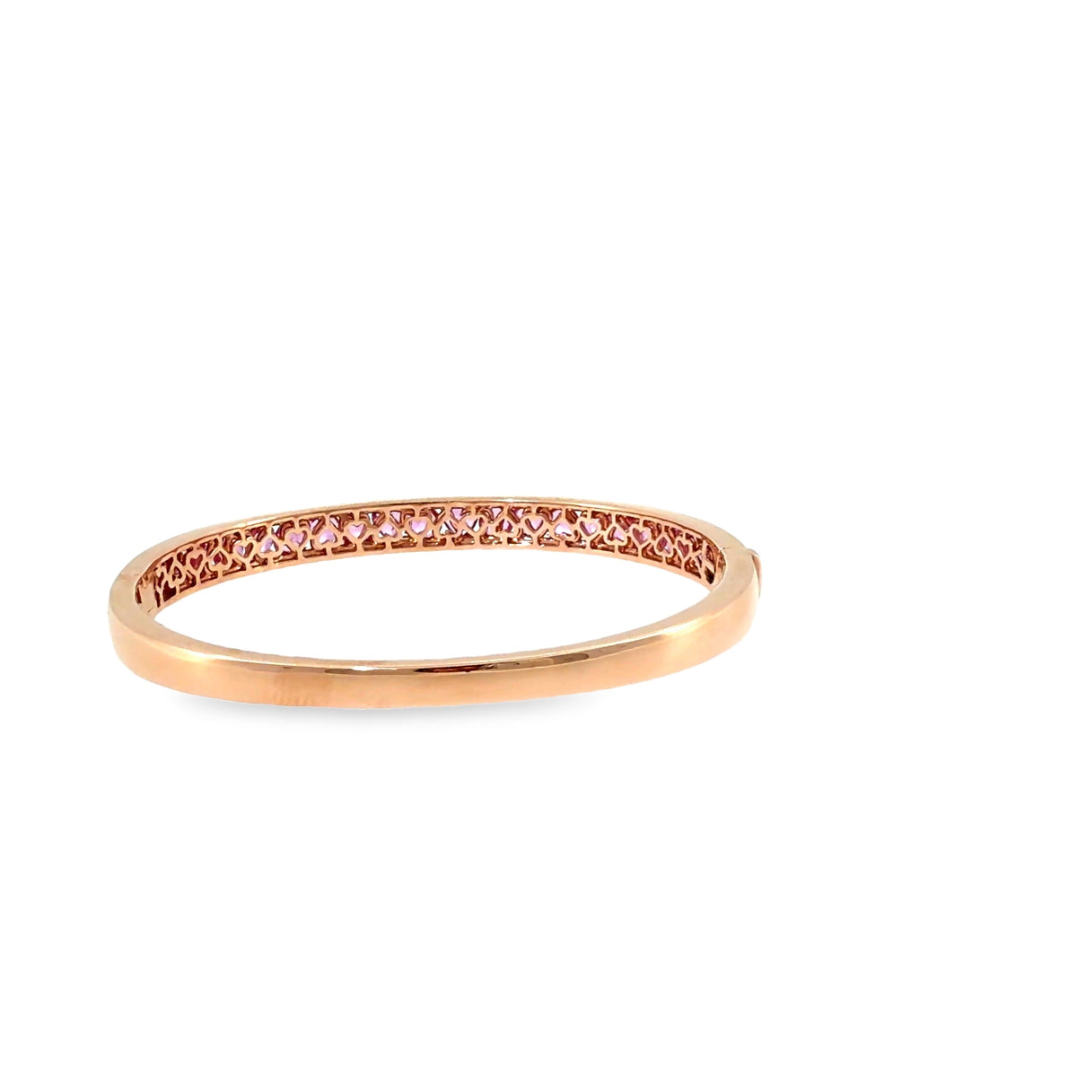 The Pink Champagne Bangle, 6.60ct Pink Sapphire & Diamond, 14K Rose Gold by Benji Designs, view 4