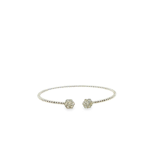 The Silk Line Bangle, 0.80ct Diamond, 18K White Gold by Benji Designs, view 1