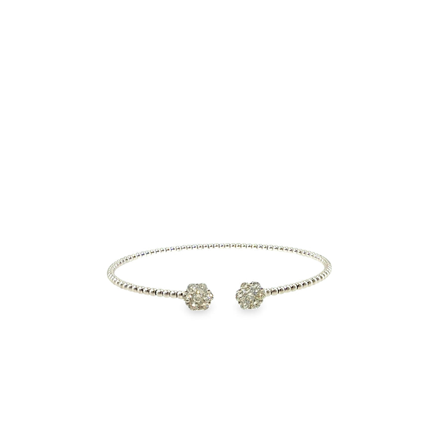 The Silk Line Bangle, 0.80ct Diamond, 18K White Gold by Benji Designs, view 1