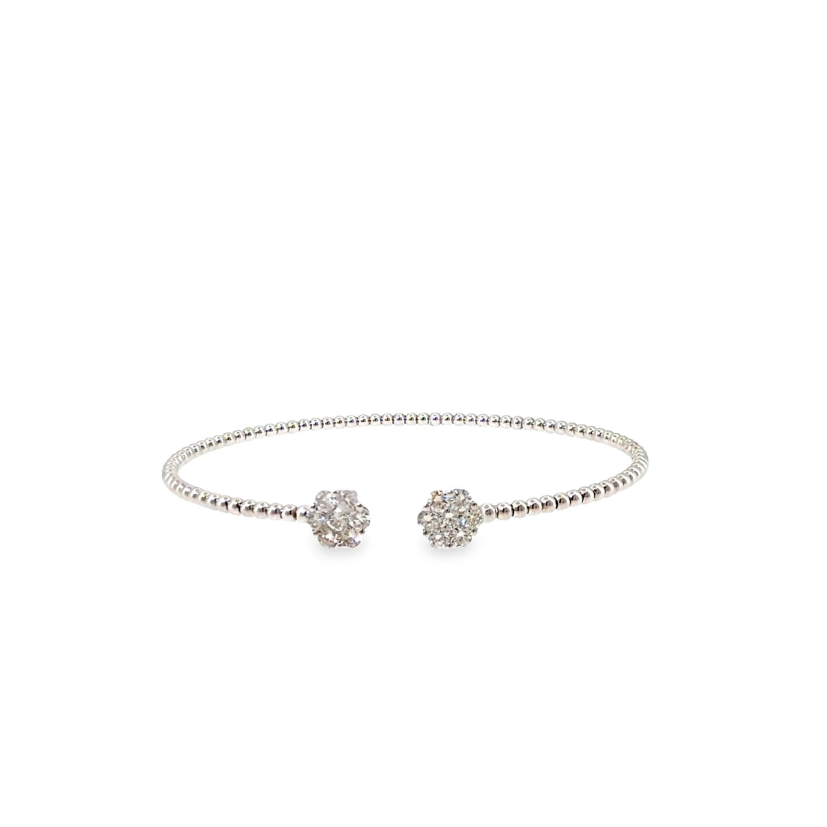 The Silk Line Bangle, 0.80ct Diamond, 18K White Gold by Benji Designs, view 2