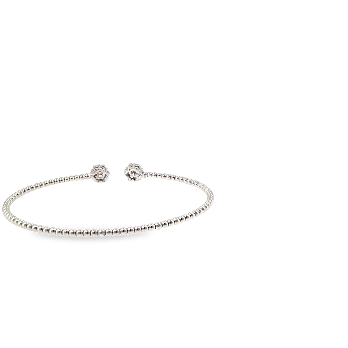 The Silk Line Bangle, 0.80ct Diamond, 18K White Gold by Benji Designs, view 4