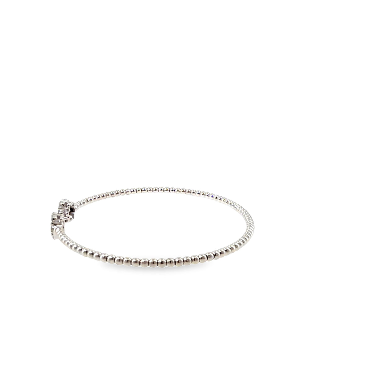 The Silk Line Bangle, 0.80ct Diamond, 18K White Gold by Benji Designs, view 3