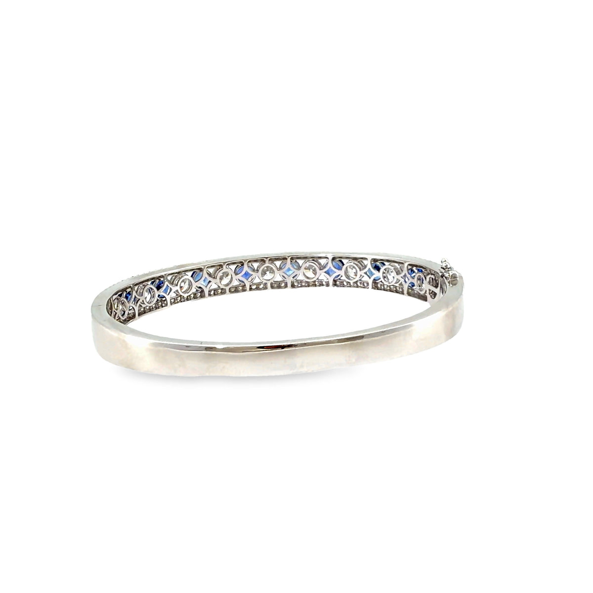 The Sapphire Admiral Bangle, 9.00ct Sapphire & Diamond, 14K White Gold by Benji Designs, view 4
