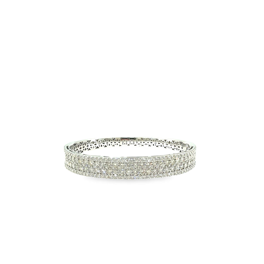 The Starfield Bangle, 6.50ct Diamond, 14K White Gold by Benji Designs, view 1