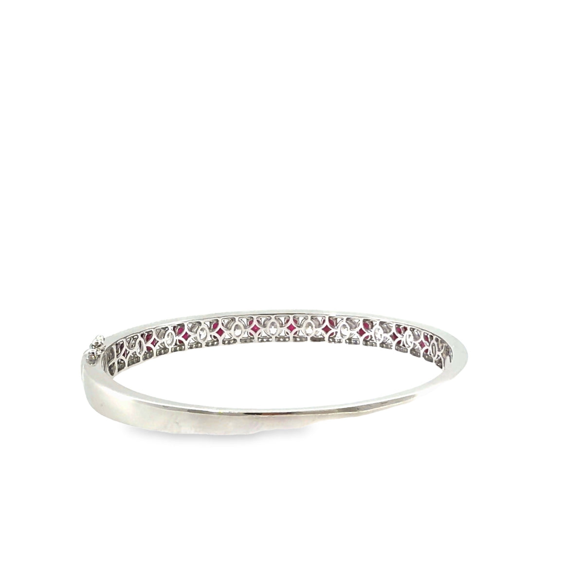The Ruby Constellation Bangle, 6.60ct Ruby & Diamond, 14K White Gold by Benji Designs, view 4