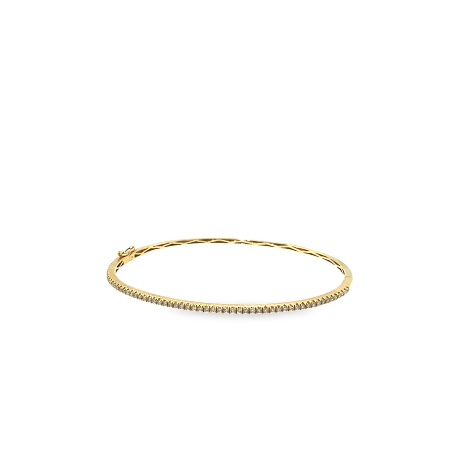 The Sunlit Line Bangle, 0.60ct Diamond, 14K Yellow Gold by Benji Designs, view 1