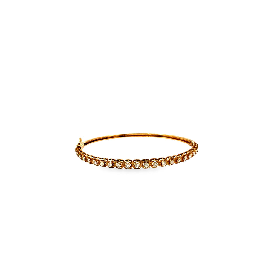 The Golden Bezel Bangle, 0.70ct Diamond, 18K Yellow Gold by Benji Designs, view 1