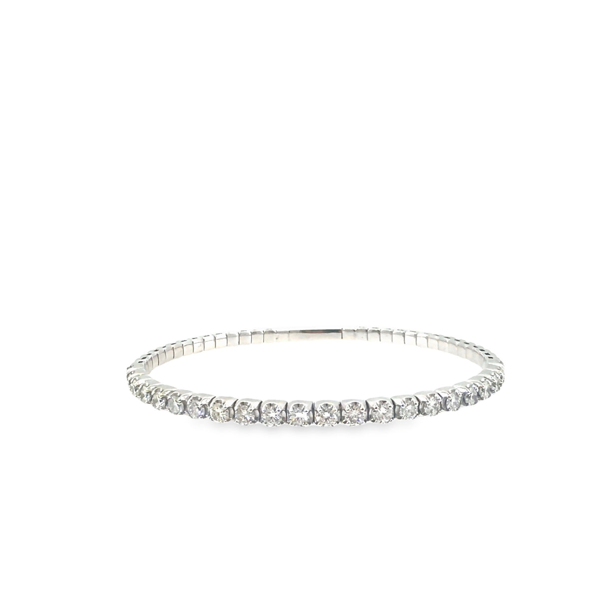 The Crystal Line Bangle, 3.00ct Diamond, 14K White Gold by Benji Designs, view 2