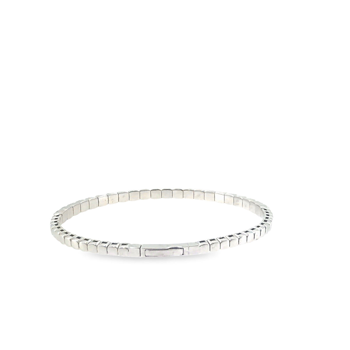 The Crystal Line Bangle, 3.00ct Diamond, 14K White Gold by Benji Designs, view 4