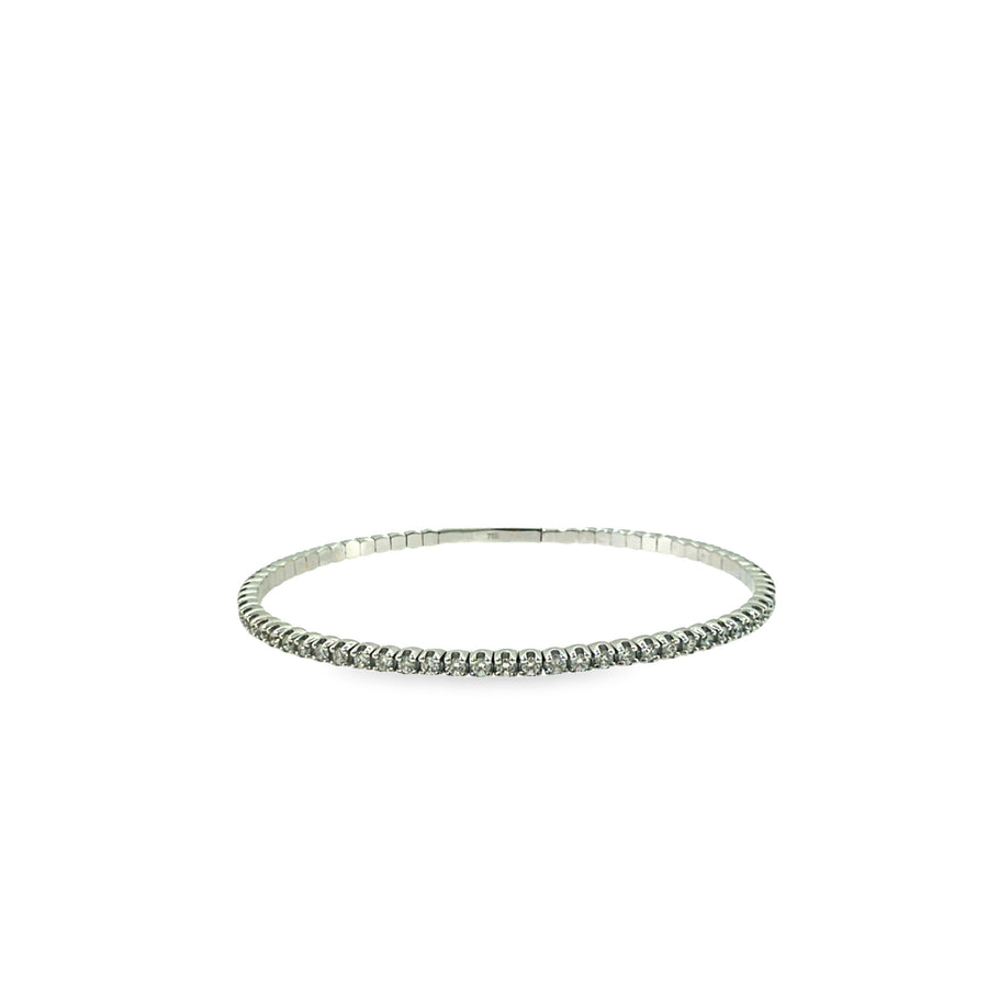 The Silver Stream Bangle, 2.05ct Diamond, 18K White Gold by Benji Designs, view 1