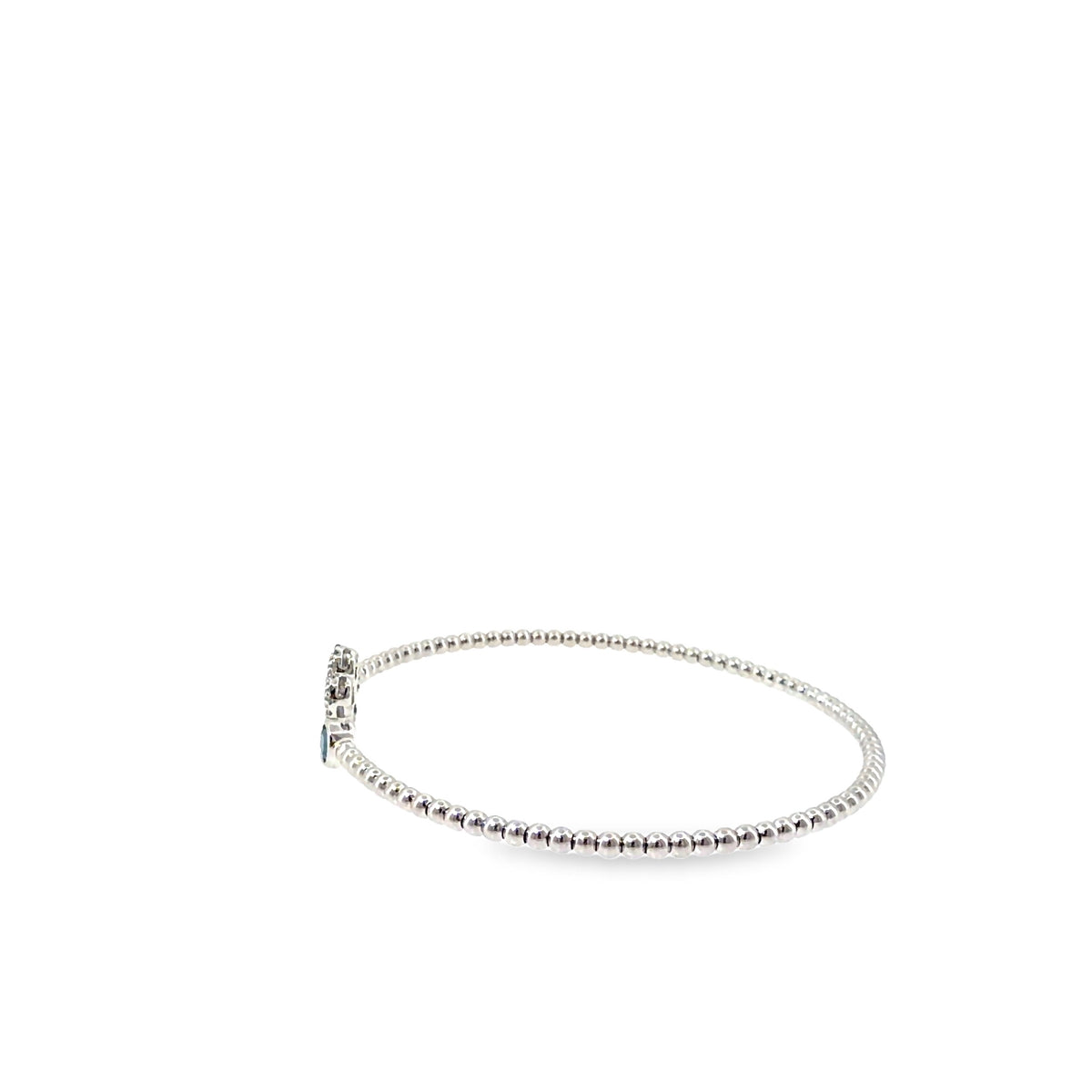 The Sapphire Dewdrop Bangle, 0.51ct Sapphire & Diamond, 14K White Gold by Benji Designs, view 3