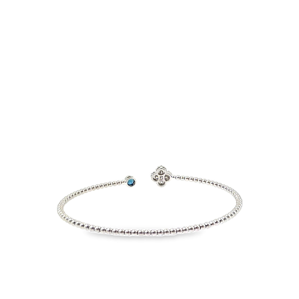 The Sapphire Dewdrop Bangle, 0.51ct Sapphire & Diamond, 14K White Gold by Benji Designs, view 4