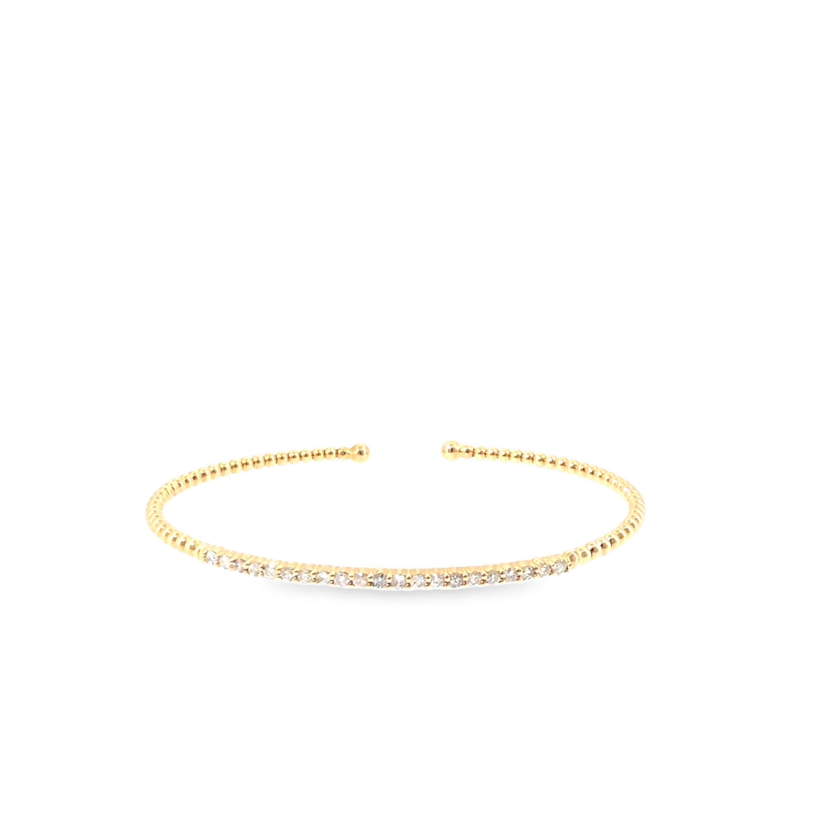 The Golden Dewline Bangle, 0.50ct Diamond, 14K Yellow Gold by Benji Designs, view 2