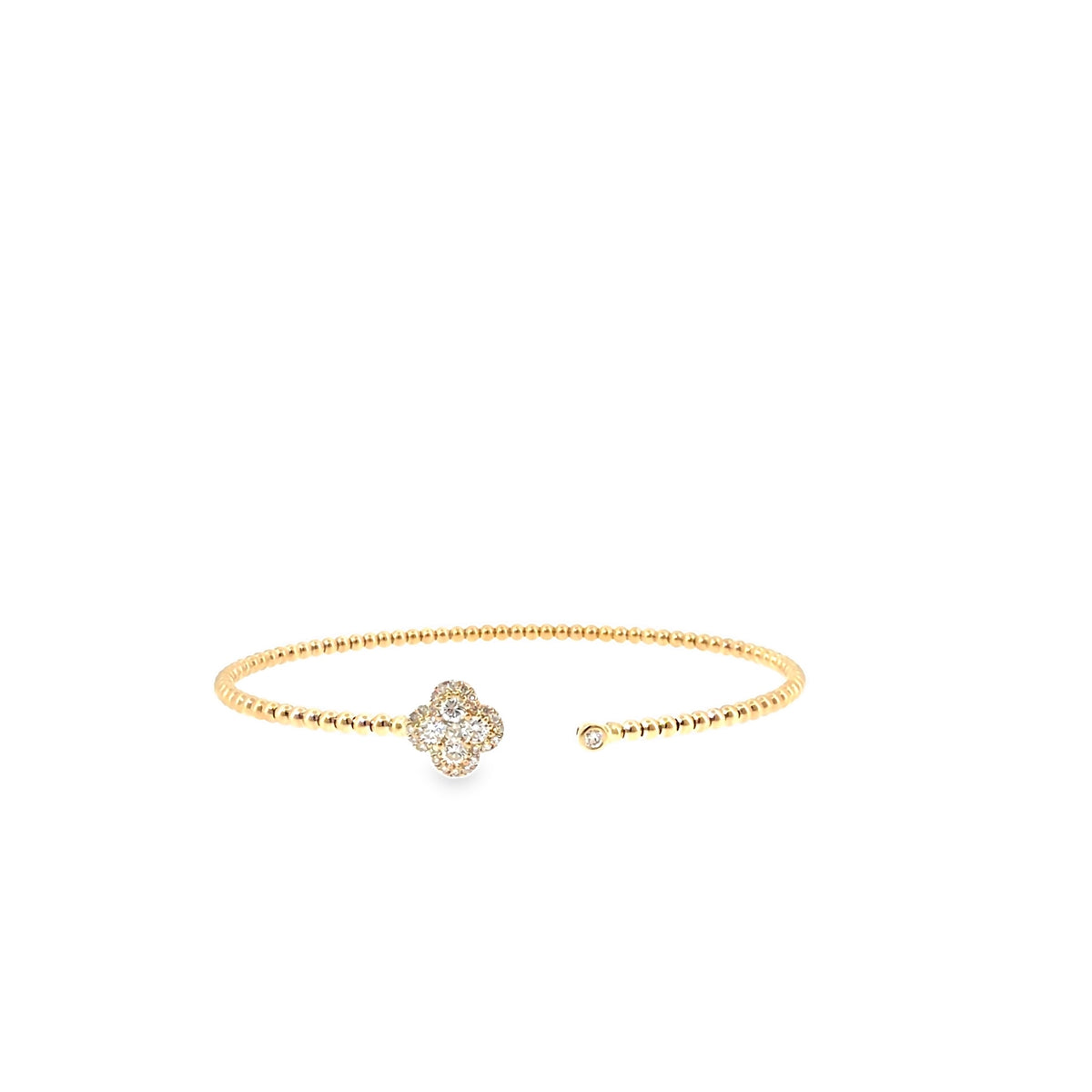 The Honey Bead Bangle, 0.45ct Diamond, 14K Yellow Gold by Benji Designs, view 2