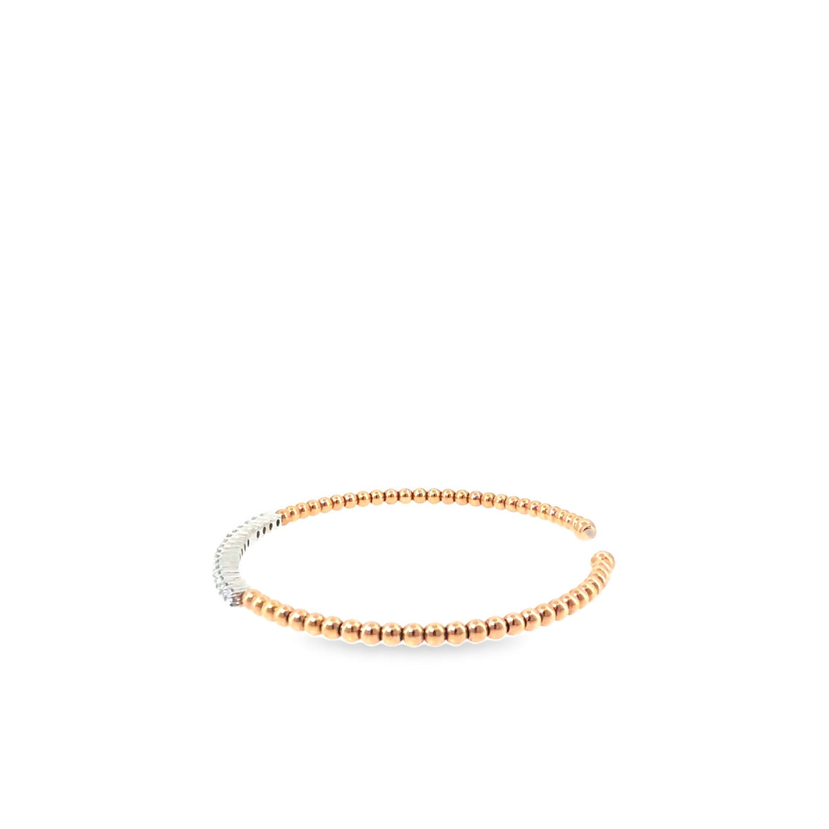 The Rose Bead Bangle, 0.33ct Diamond, 14K Rose Gold by Benji Designs, view 3