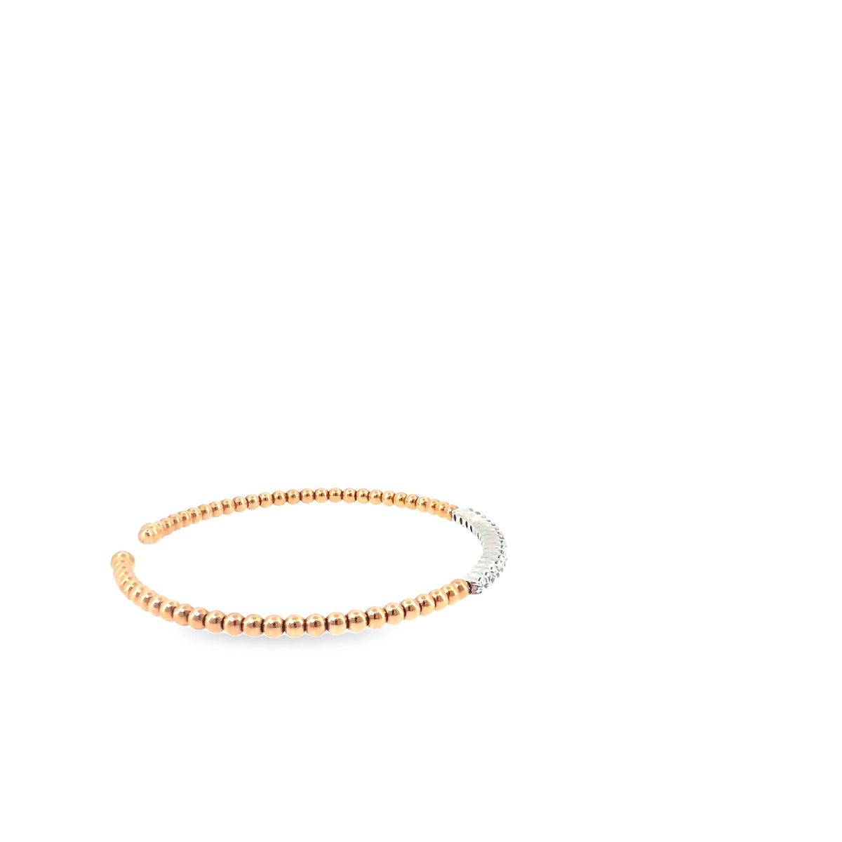 The Rose Bead Bangle, 0.33ct Diamond, 14K Rose Gold by Benji Designs, view 5