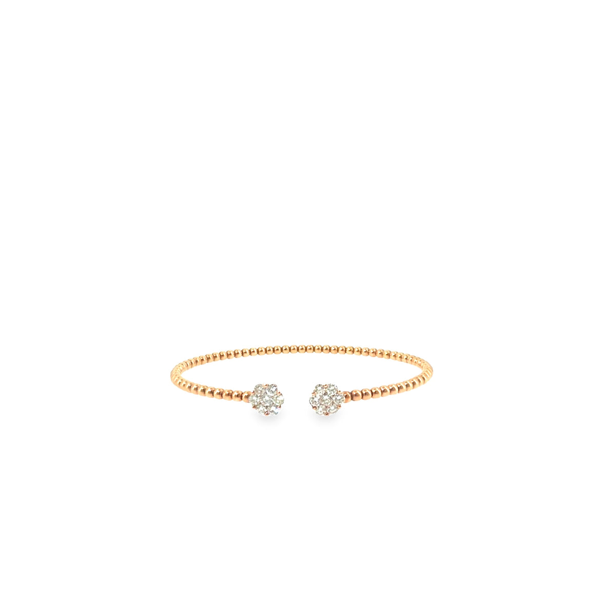 The Rose Cluster Bangle, 0.80ct Diamond, 18K Rose Gold by Benji Designs, view 2