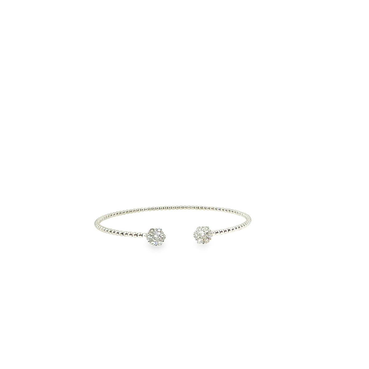The Frost Bloom Bangle, 0.75ct Diamond, 14K White Gold by Benji Designs, view 1